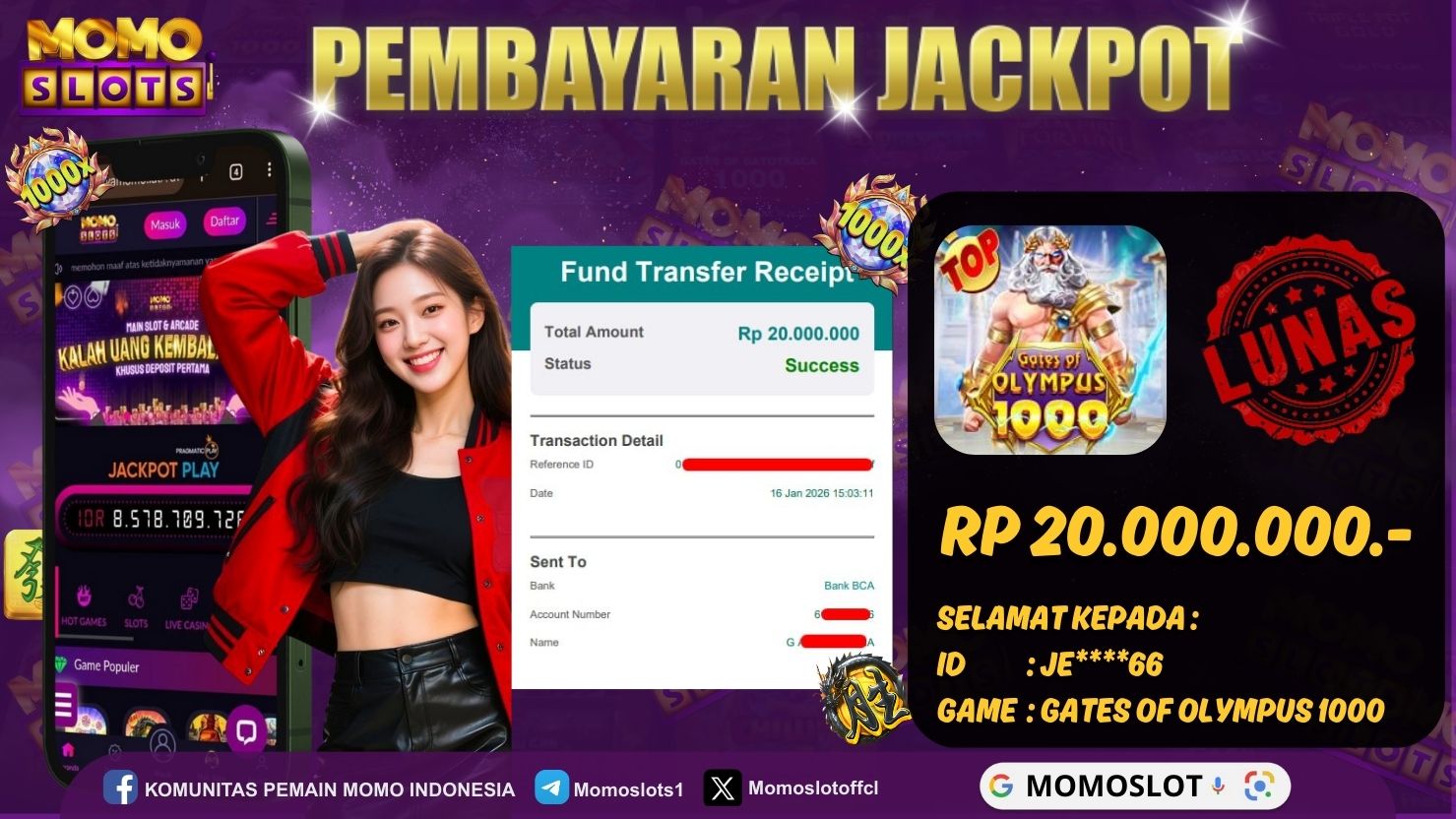 MOMOSLOTS JACKPOT SLOT GATES OF OLYMPUS 1000